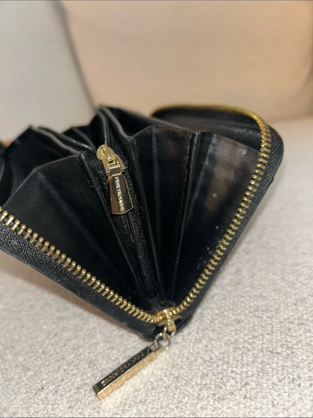 Pinky & Dianne Black Patent Zip-Around Wallet
